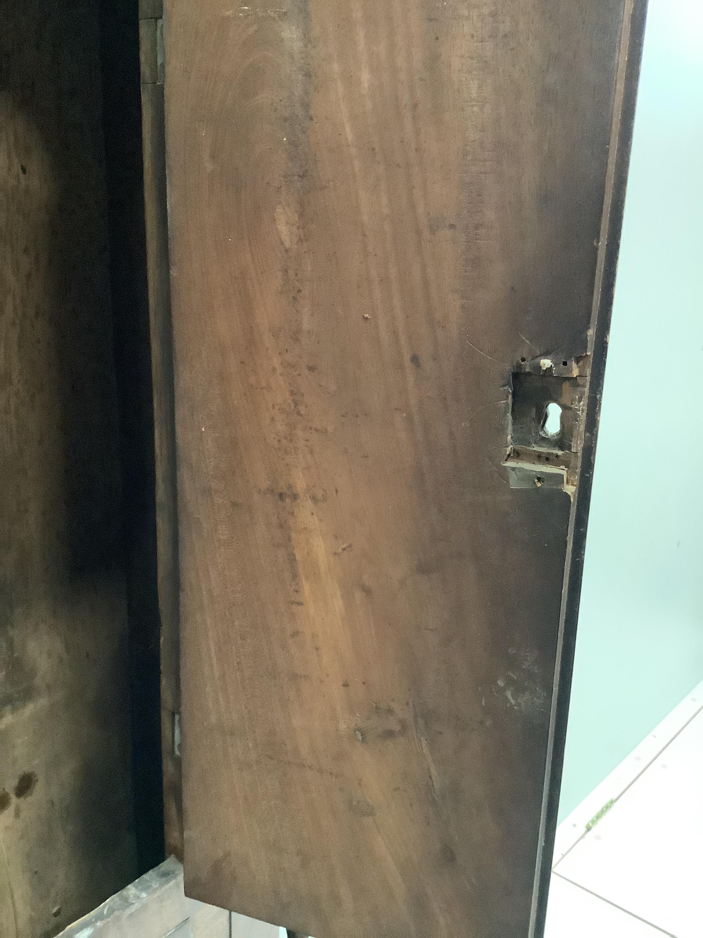 A Victorian mahogany eight day longcase clock, the painted arched dial marked Mercer, Aberdeen, height 216cm